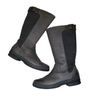 UGG Australia Tall Boot Women 7.5 Waterproof Janina Wool Gray Textured 1017387